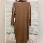 Camel brown velvet shirt dress button up sz S nwt Tan Photo 1