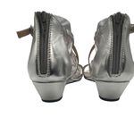 Life Stride 10W Silver Metallic Strappy Cushioned Footbed, Open-Toe Back Zipper Photo 5