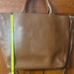 Build Your Zip Top Brown Leather Tote Bag Photo 4
