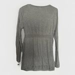 Y2K Sweater‎ Large Gray Ribbed Henley Babydoll Bella Swan Elena Gilbert Vampire Size 12 Photo 1