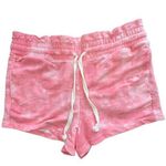 No Boundaries  Pink Tie Dye Short Stretchy Lounge Shorts With Tie Top Photo 0