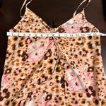 Paige  Women's Silk Cami Top Cream Tan Camel Floral Print Sleeveless S Photo 11