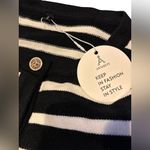 ANRABESS Women’s Striped Button Down Cropped Knit Sweater Photo 3