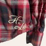 Harley Davidson Harley-Davidson Motorcycles Red Plaid Flannel Long Sleeve Button Up Shirt Size S Photo 4