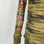Johnny Was NWOT  Axton Thermal Hoodie Camo Embroidered Floral Sweatshirt Sz S Photo 7