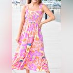 Petal and Pup Entro colorful floral smock maxi midi dress square neck show meyour mumu pockets Photo 1