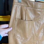 Pretty Little Thing Camel Faux Leather Split Hem Skinny Pants Size 8 Photo 5
