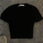 ZARA Black Cropped Knit tee Photo 0