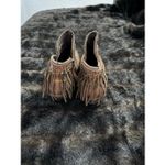 Circle G  Corral Boots Womens 8 Brown Leather Western Distressed Fringe Bootie Photo 3