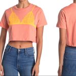 French Connection Lace bralette crop tee. Xs Photo 6