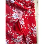 Lulus NWT  My Favorite Day Red Floral Print Tulip Skirt Midi Dress Party Size XS Photo 4
