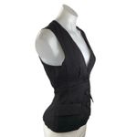 House Of CB NEW Juliet Black Sleeveless Button V-neck Blazer Vest Tank Top Sz S Photo 1