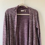 LOGO By Lori Goldstein Womens Size XS Purple Marled Mixed Media Cardigan Sweater Photo 1