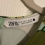 ZARA  Green Floral Mini Dress, Size S Photo 5