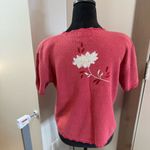 Christopher & Banks Vintage‎ Y2K  Knit Crochet Pink Babydoll Too Flower Lace Trim Photo 5