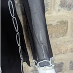 KARMA Pink Tunic Blouse Black‎ White Beaded Rhinestone Woman's Size Small Black Photo 5