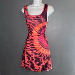 Women’s Cute Tie Dye Boutique Mini Sundress Dress size Medium Red Photo 1