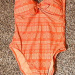 Robin Piccone  Orange Floral One Piece Swimsuit Retro‎ Pattern Size 4 Photo 0