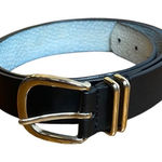 White House | Black Market Black and gold tone leather belt medium Photo 0