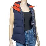 Patagonia  Women’s Size S Navy Blue Orange Bivy Hooded Down Vest Photo 2