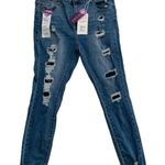 Haute Curve Jeans Medium Wash Distressed High Rise Skinny Ankle Size 18 NEW Blue Photo 0
