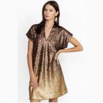 Johnny Was Ombre Gold Sequin Alma V-Neck Dress Size L NEW Photo 1