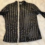 Chico's Chico’s Animal Print Sheer Striped Jacket Black 0 Photo 6