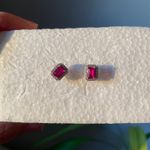 Sterling Silver Pink Tennis Bracelet Necklace Earring Set Emerald Cut Clean Girl Photo 5