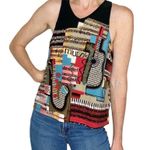 Vintage Y2K Nygard Collection Music Piano Jazz Printed Tank Top Multiple Size L Photo 0