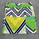 Trina Turk Vibrant Green and Blue Mini Skirt sz 4 Photo 3