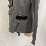 Avellini 100% Wool Gray Buckle Waist Long Sleeve Sweater M Size M Photo 2