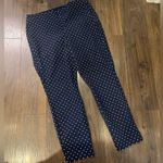Old Navy High rise Side Zip Navy Polka Dot Pixie Pants Sz 12 VGUc Photo 1