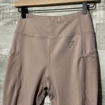 Gymshark Dry Mesh Leggings Beige Pink Athletic Ladies Small Photo 2