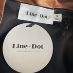 Line and Dot Gold Mini Pencil Skirt with Ruffled Detail Photo 5