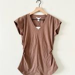 Athleta NWT Out Bound V-Neck Short Sleeve Tee with Cinching in Brown Size M Photo 1