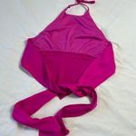 DO+BE Women's Medium Hot Pink Barbiecore Crop Halter Top Ties Around Back Shirt Photo 5