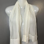 Vintage Echo Silk Scarf Womens One Size White Sheer Chiffon Wrap Made Japan Photo 0