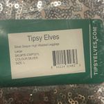 Tipsy Elves  Sequin Women’s Silver Large Leggings NWT Photo 5