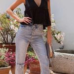 VICI ADELLA WAFFLE KNIT BABYDOLL TANK - BLACK Photo 1