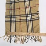 Unbranded Acrylic Plaid Fringe Check Tan Luxury Old Money Designer Fancy Scarf Photo 6