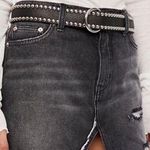 We The Free  Black Distressed Mini Denim Skirt Size 26 Photo 0