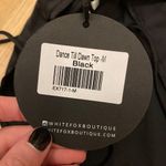 White Fox Boutique Dance Til Dawn Crop Top in Black Photo 3