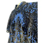 Anthropologie By  Blue Black Floral Velvet Burnout Mock Neck Open Back Mini Dress Photo 6