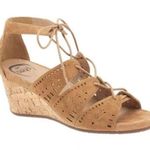 Abeo NWOB Lilia Tan Suede Cork Wedge Sandals Strappy Gladiator Sz 7 Brown Photo 0