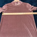 Madewell  Velvet Short Sleeve Mock Neck Mini Dress Stretch Frosty Mauve Size XXS‎ Photo 8