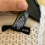 AQUA  Open Front Balloon Sleeve Oversized Cardigan in White Photo 2