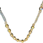 Vintage 1990s Cream & Bronze Beaded Fringe Satin Photo 3