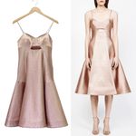Jonathan Simkhai Cutout Arrow Metallic Rose Fit & Flare Dress Midi Size 4 Formal Pink Photo 1