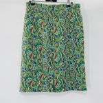 Anthropologie Maeve Green Paisley Print Straight Pencil Skirt Small Academia Photo 3