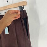 Ann Taylor The Wide Leg Faux Suede Pant Chocolate Brown High Rise NWT 0 Petite Photo 7